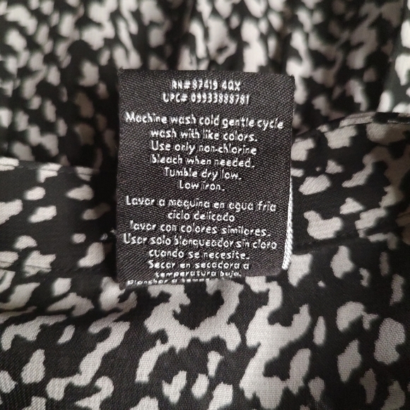 George Sleeveless Ruffled Top In Black & Grey Design Sz.M (8-10) - Picture 5 of 6